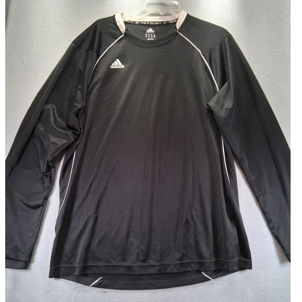 Adidas Mens Climalite Long Sleeve‎ Performance Shirt Black XL Training Top 0400